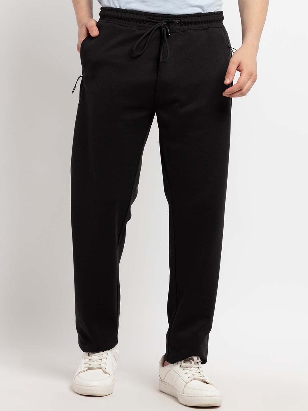 

Status Quo Men Black Solid Cotton Track Pants