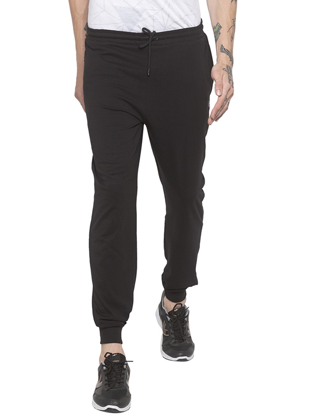 

Status Quo Men Black Solid Cotton Joggers