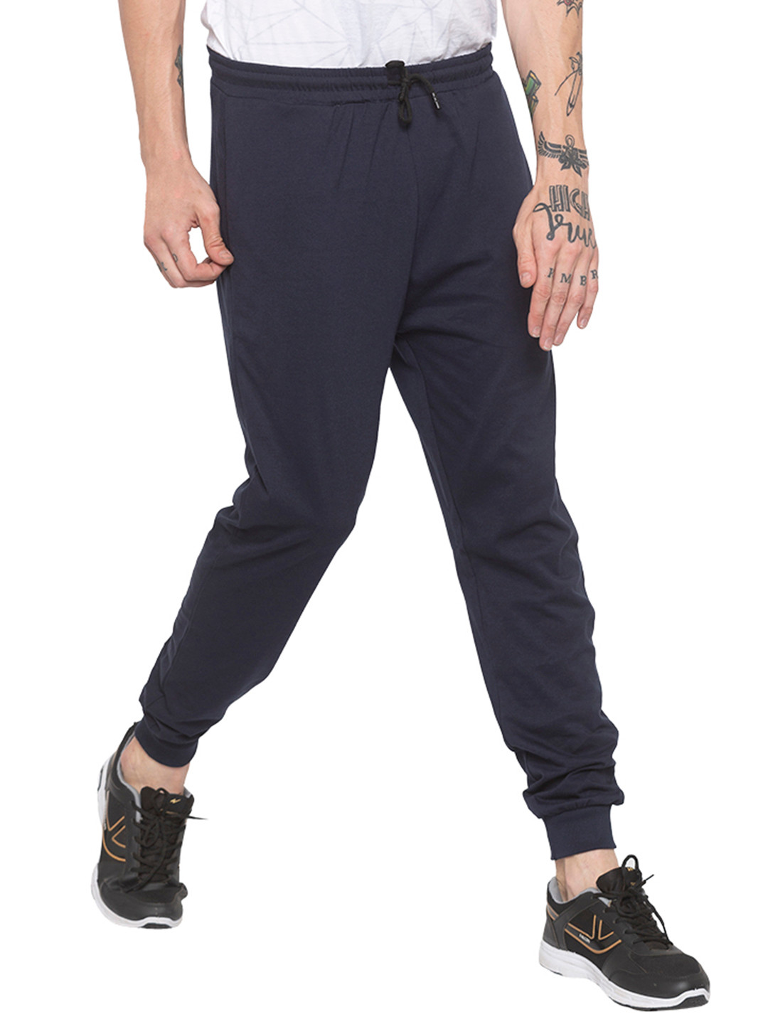 

Status Quo Men Navy Blue Solid Joggers