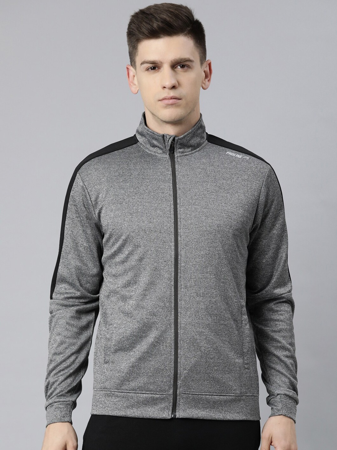 

Proline Active Men Grey Solid Sweatshirt