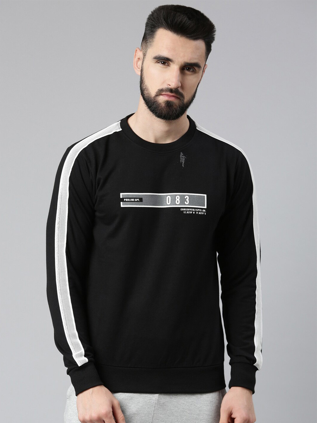 

Proline Active Men Black Solid Sweatshirt