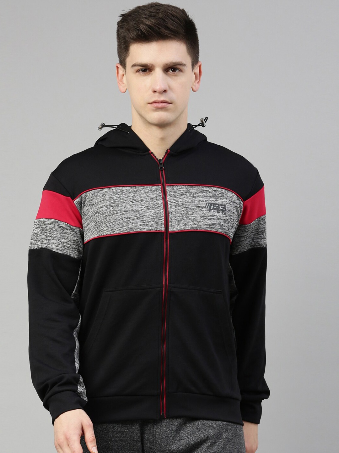 

Proline Active Men Black Solid Hooded Cotton Sweatshirt