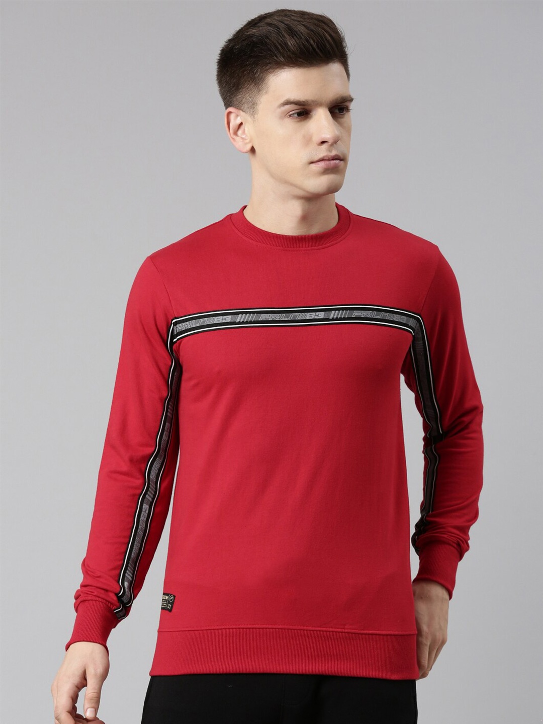 

Proline Active Men Red Solid Sweatshirt