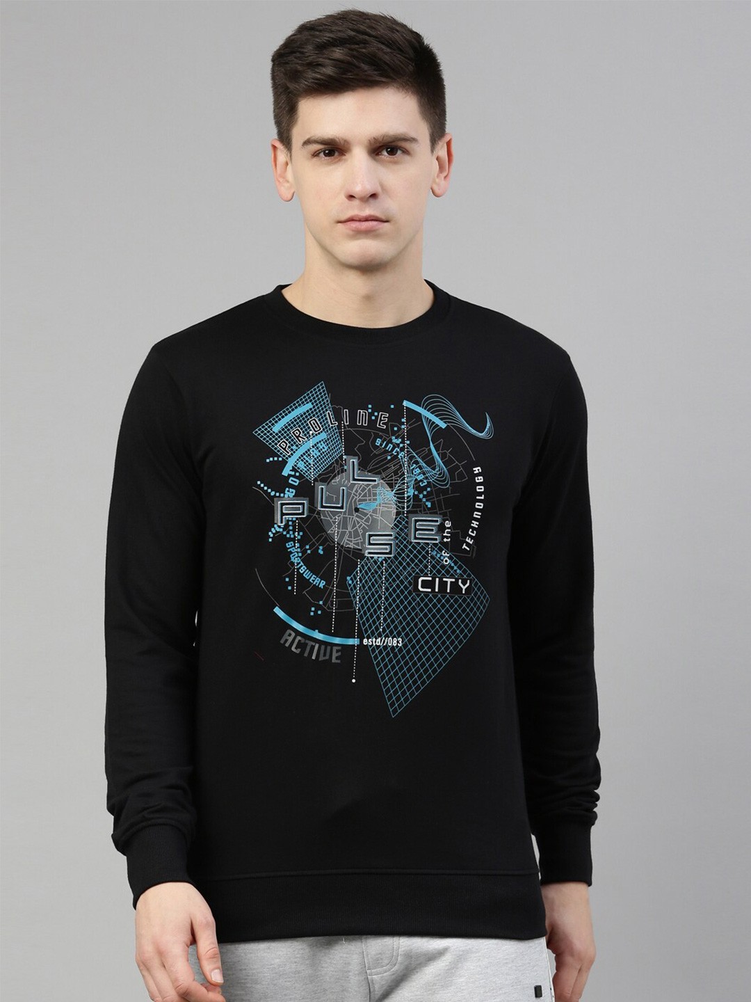 

Proline Active Men Black Printed Sweatshirt