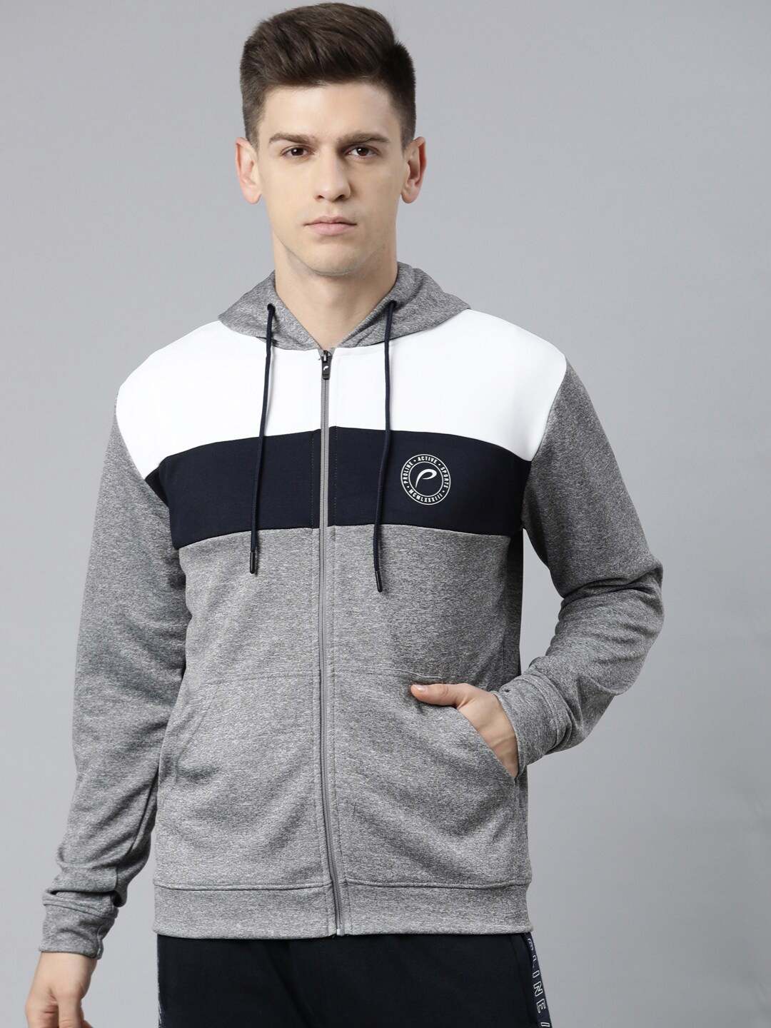 

Proline Active Men Grey Colourblocked Sweatshirt