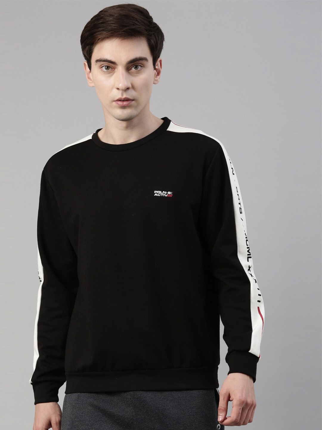 

Proline Active Men Black Solid Cotton Sweatshirt