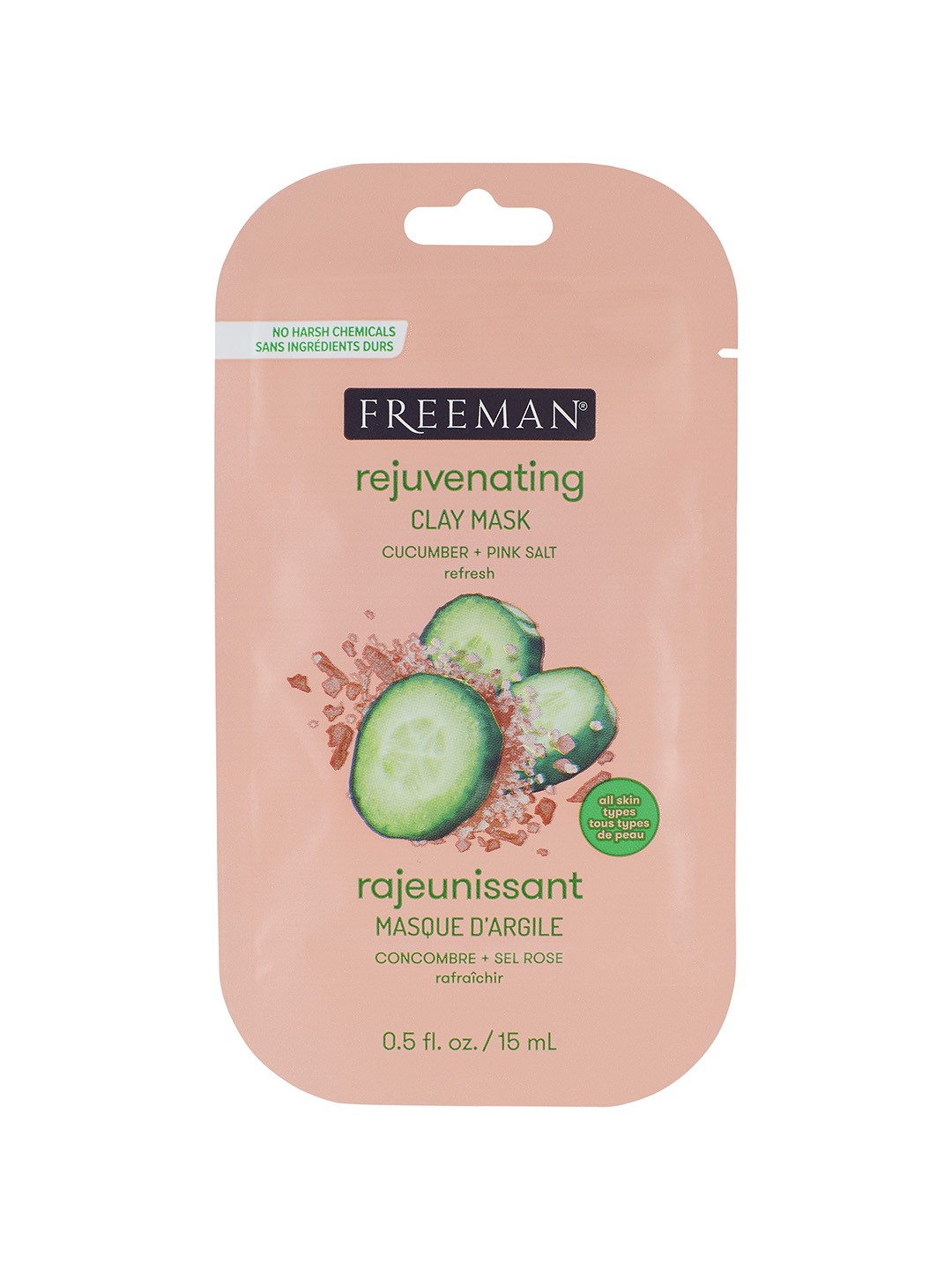 

FREEMAN Rejuvenating Clay Mask with Cucumber & Pink Salt - 15 ml