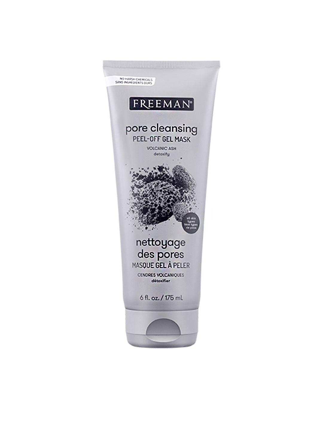 

FREEMAN Pore Cleansing Peel-Off Gel Mask with Volcanic Ash - 175 ml, Grey