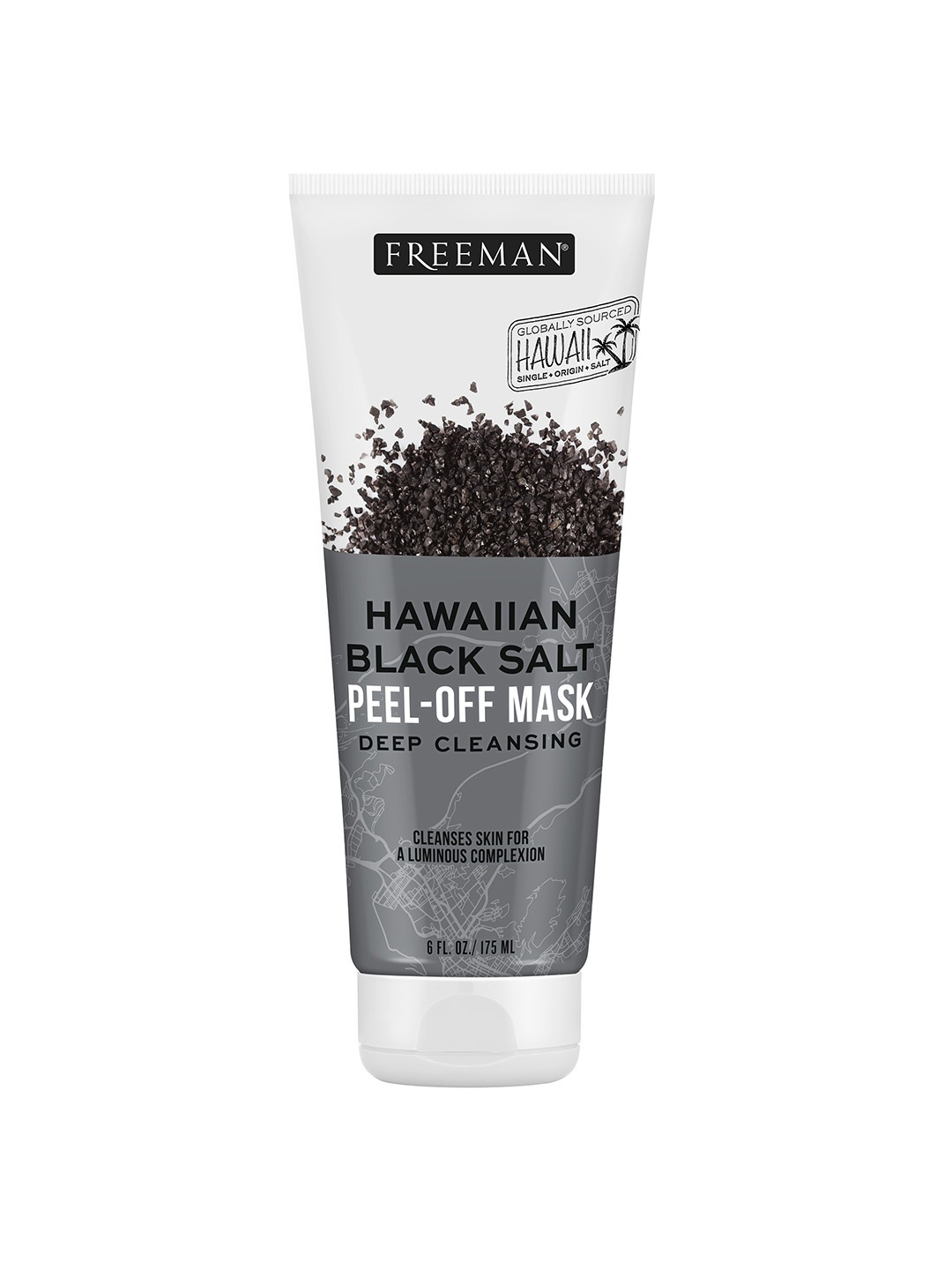 

FREEMAN Hawaiian Black Salt Peel-off Mask for Deep Cleansing - 175 ml, Grey