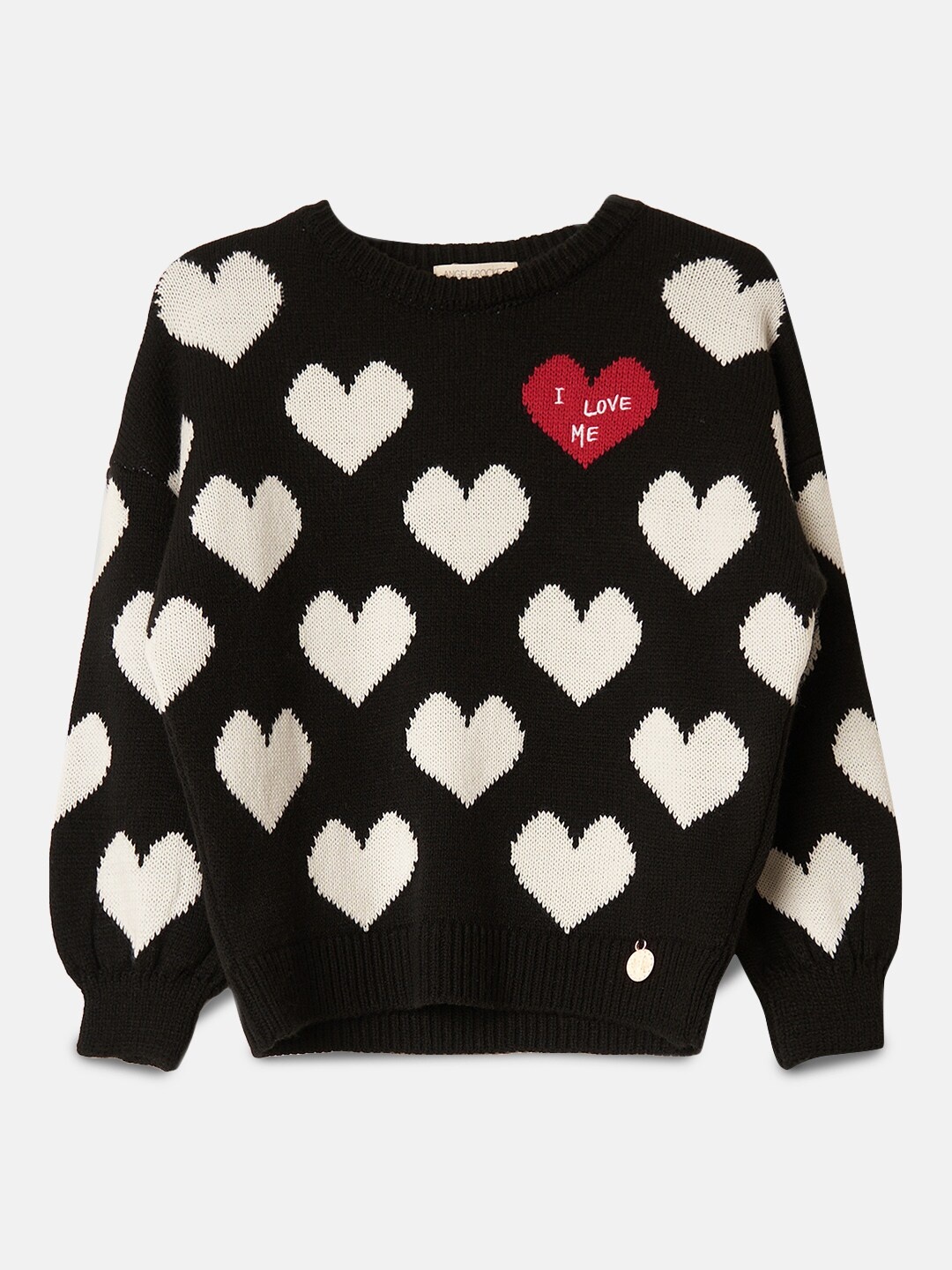 

Angel & Rocket Girls Black & White Printed Acrylic Pullover Sweater