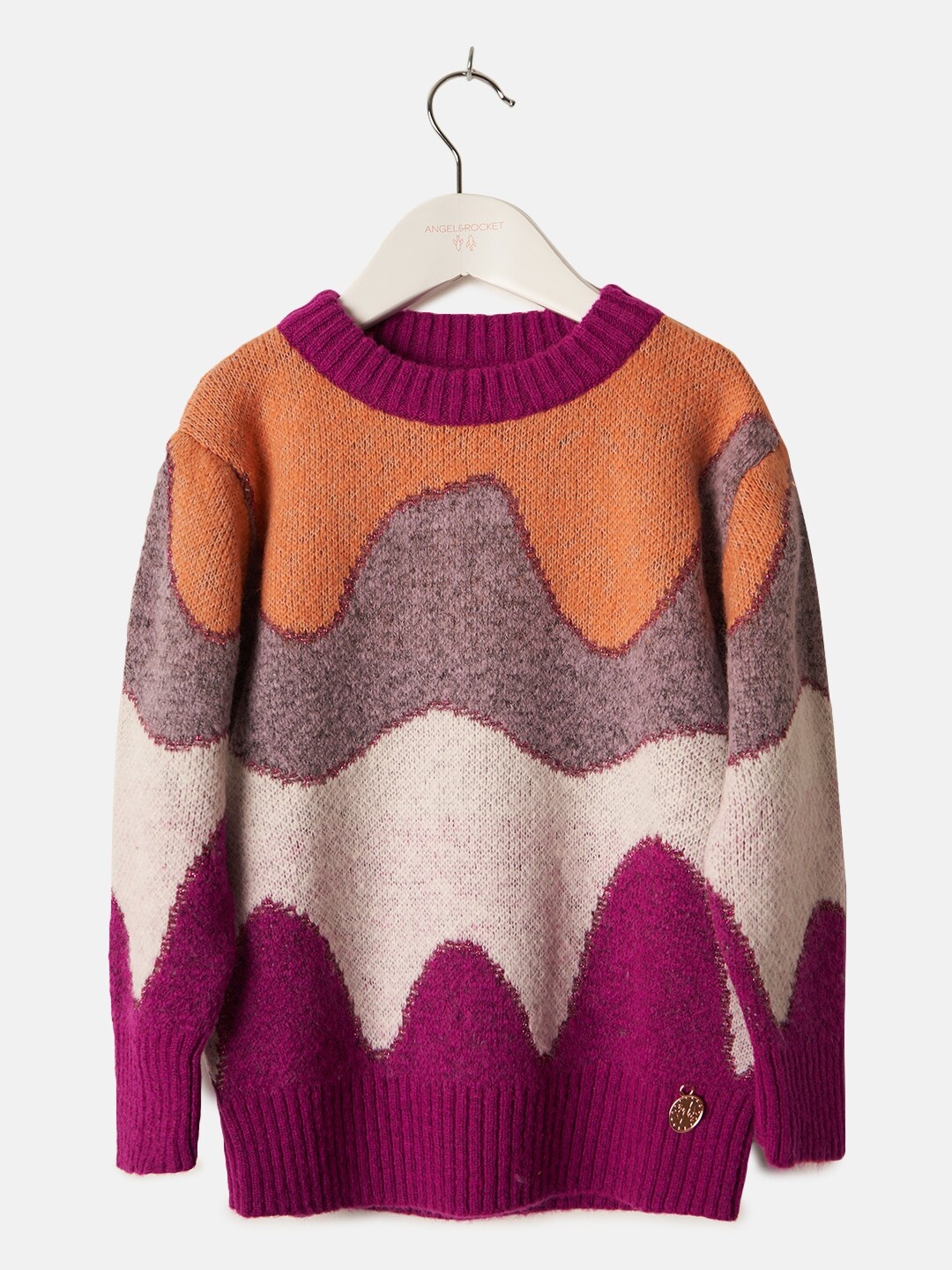 

Angel & Rocket Girls Purple & Orange Colourblocked Acrylic Pullover