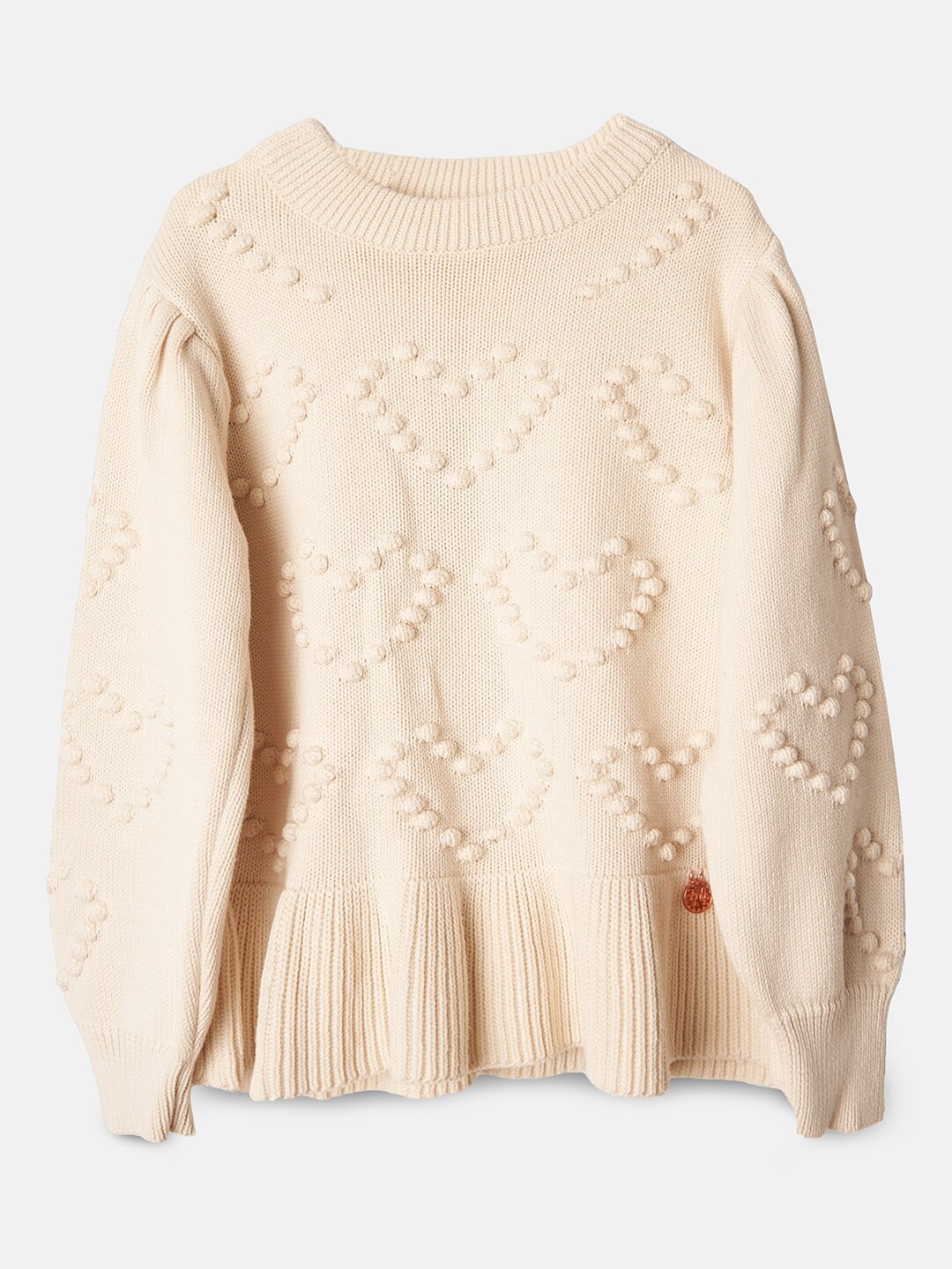 

Angel & Rocket Girls Beige Self Design Pullover