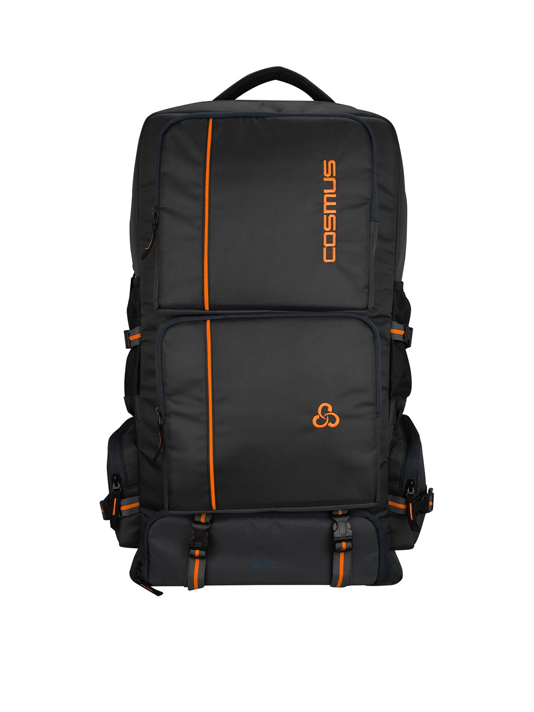 

COSMUS Unisex Grey & Orange Backpack with Shoe Pocket