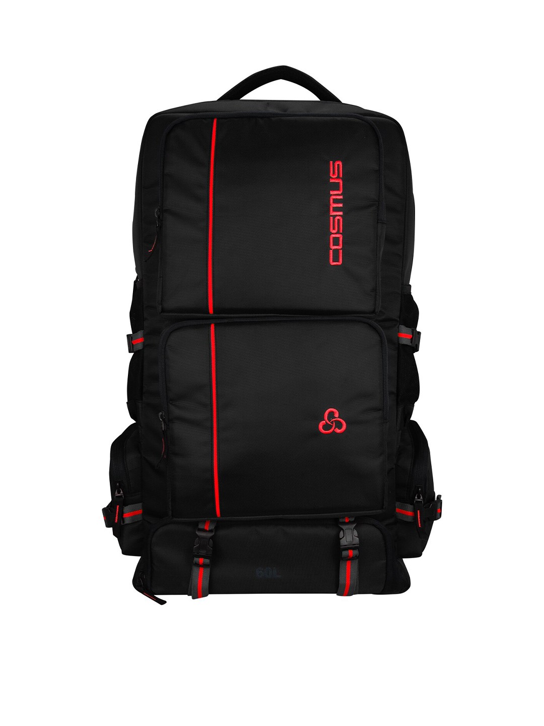 

COSMUS Unisex Black & Red Backpack with Shoe Pocket