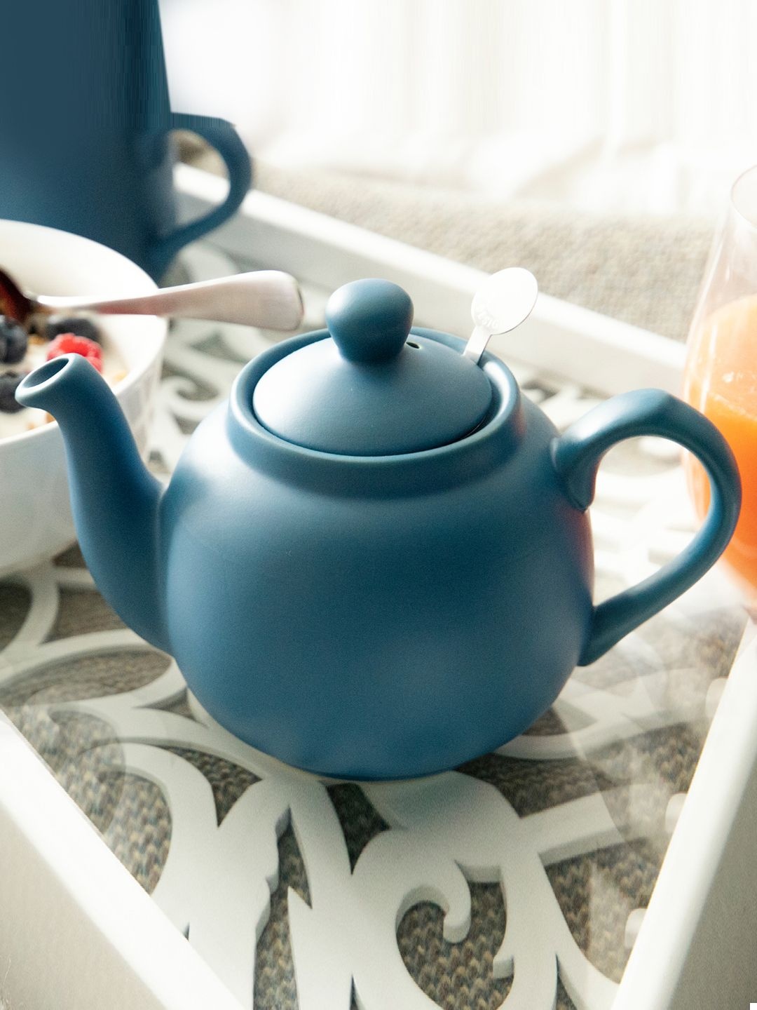 

London Pottery Blue Ceramic Matte Kettle 1.2 L