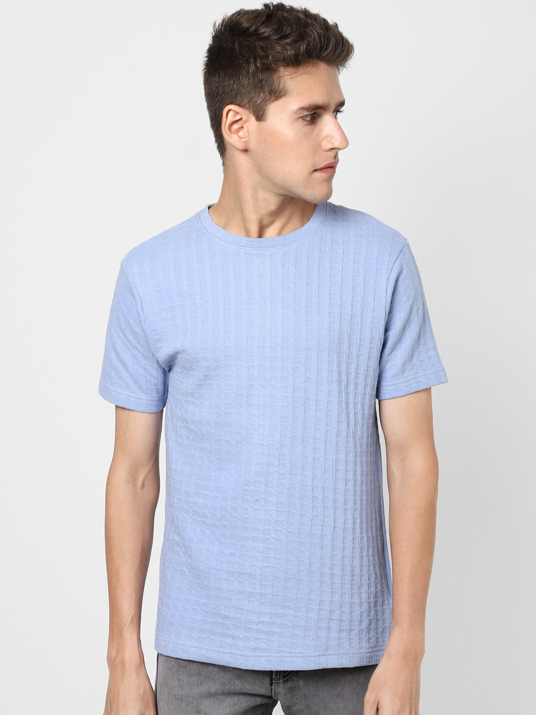 

VASTRADO Men Beige Printed Round Neck Cotton T-shirt