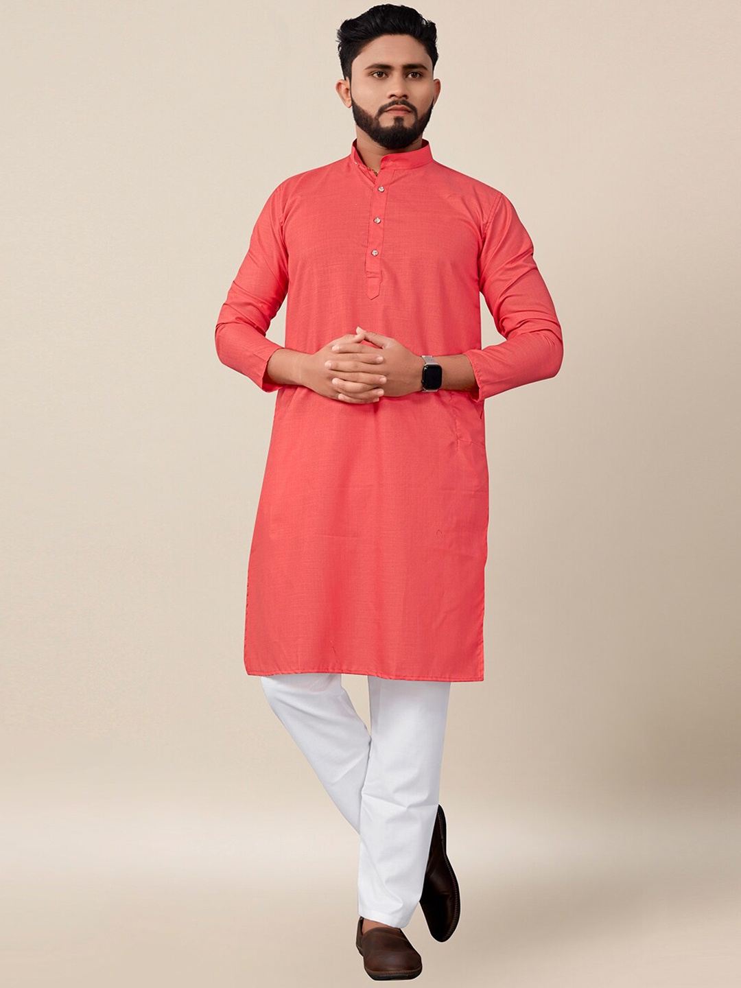 

cbazaar Men Pink Kurta with Pyjamas