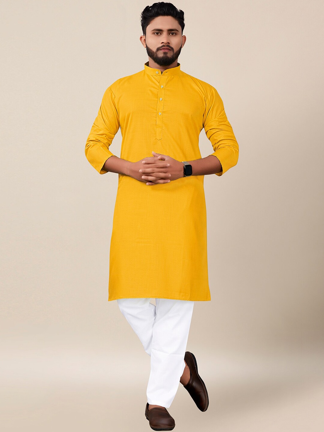 

cbazaar Men Orange Kurta with Pyjamas