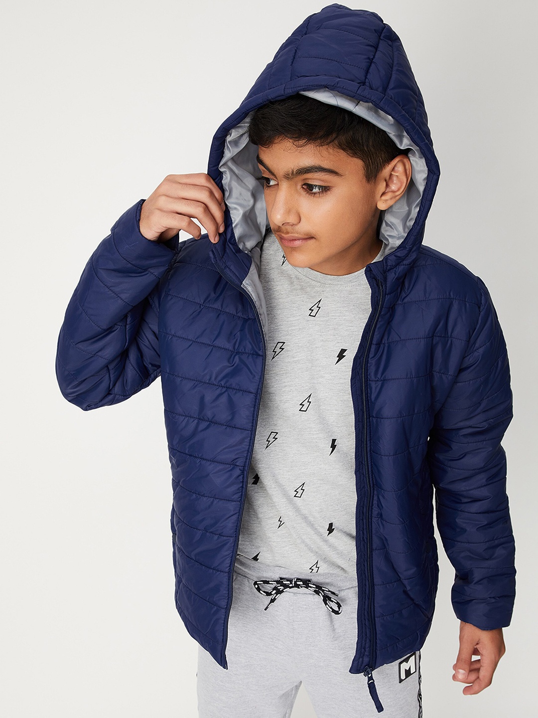 

max Boys Blue Windcheater Padded Jacket