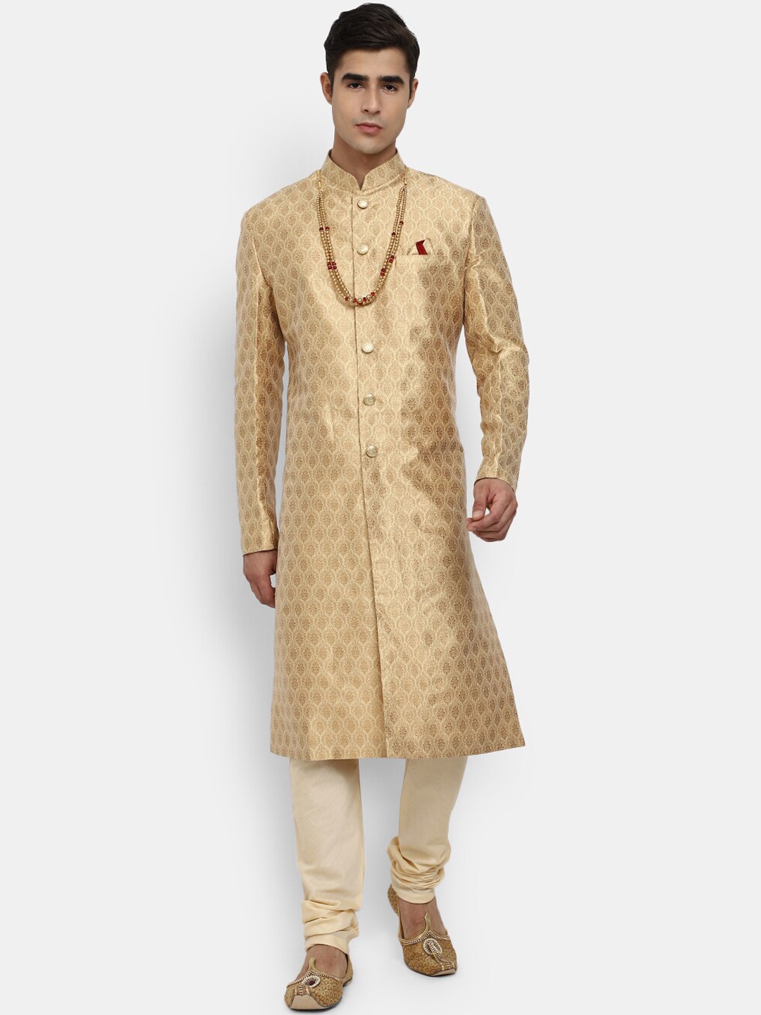 

V-Mart Men Gold-Coloured Embellished Sherwani Set