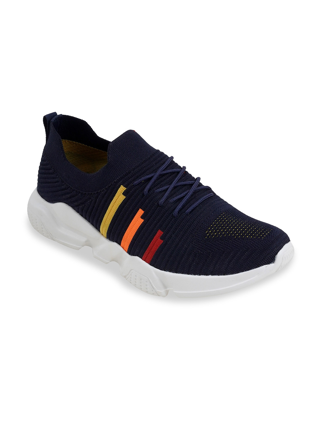 

TPENT Men Navy Blue Mesh Running Non-Marking Anti-Oder Shoes