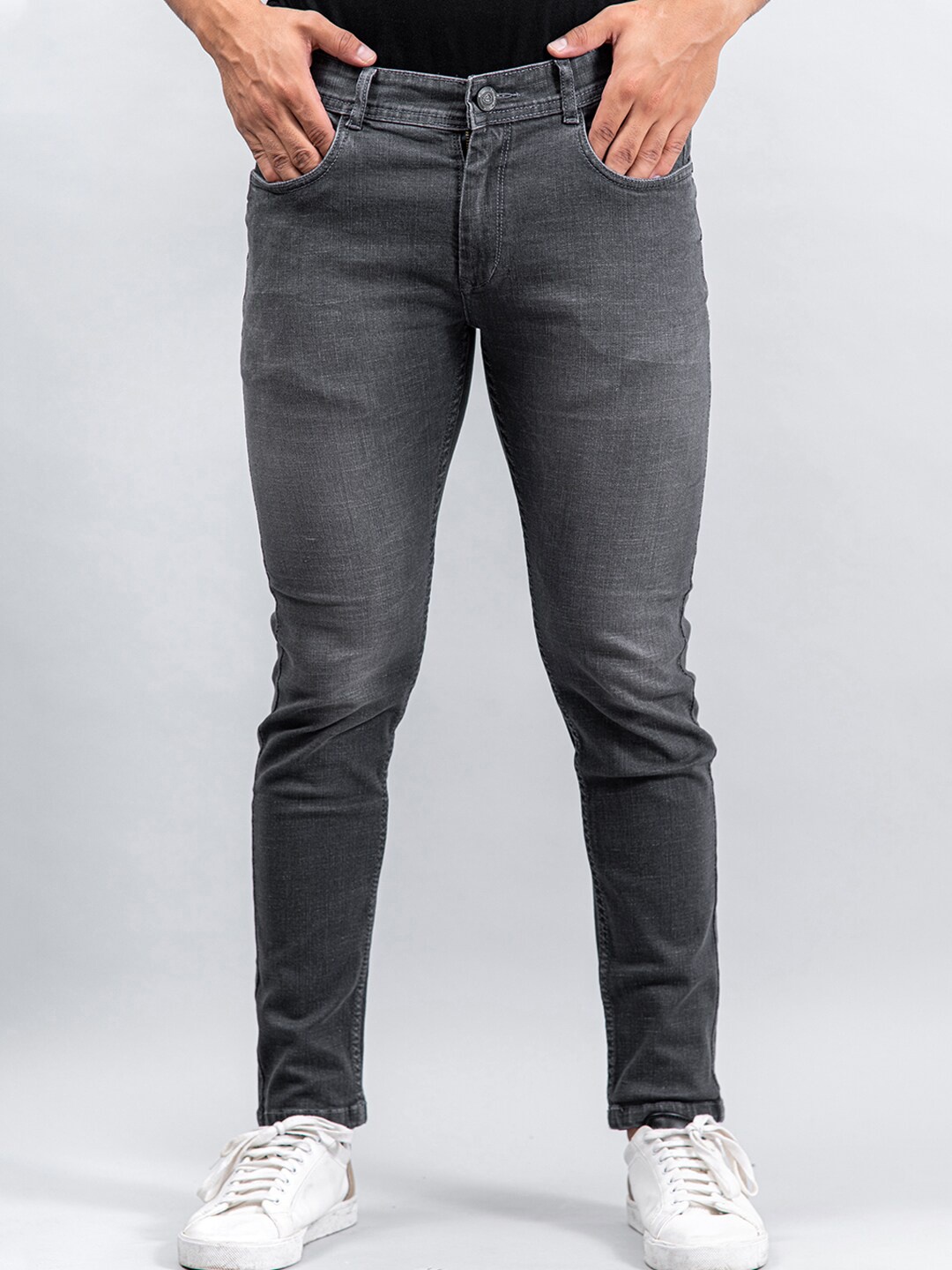 

Tistabene Men Grey Comfort Slim Fit Heavy Fade Denim Stretchable Jeans
