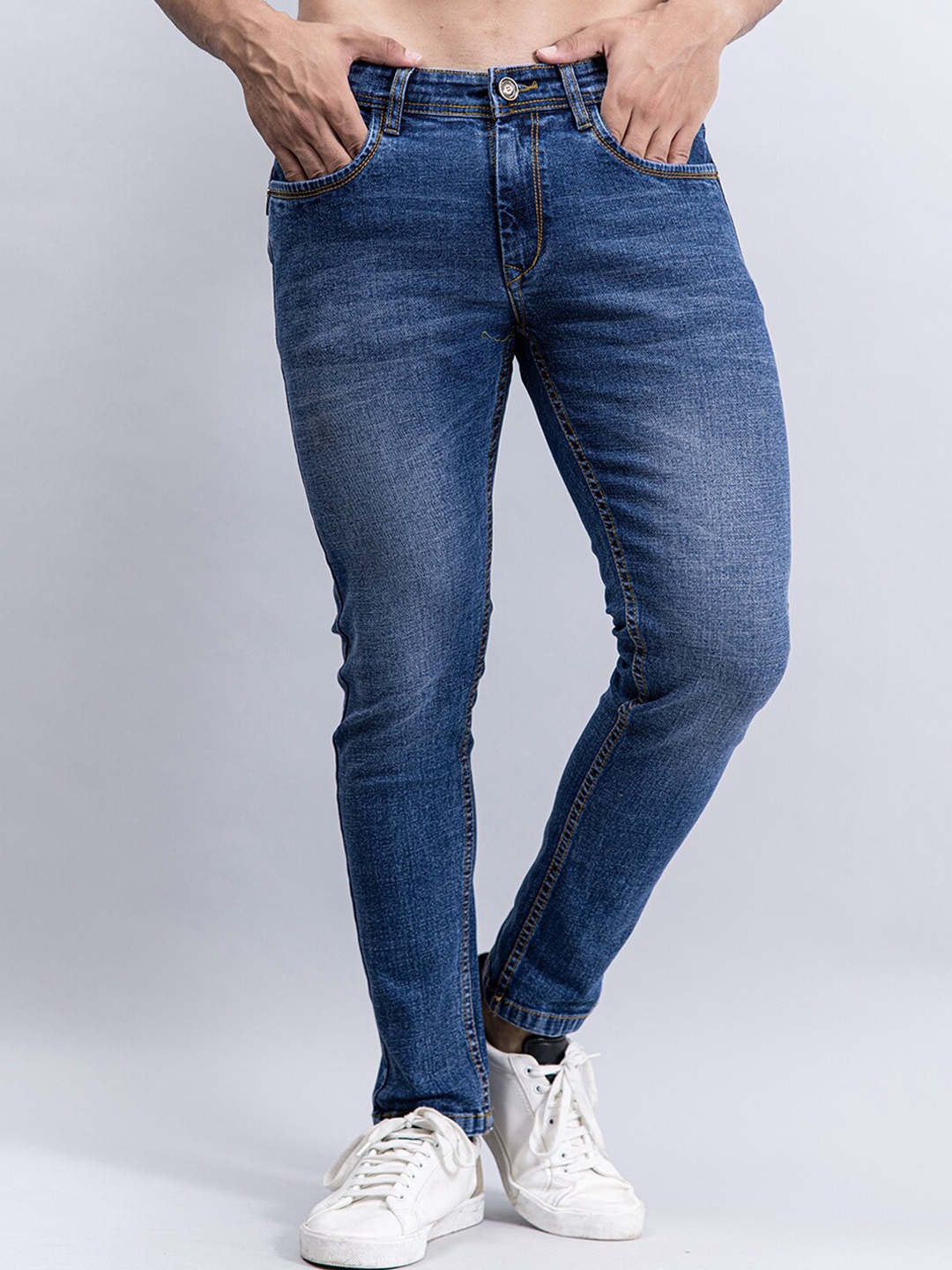 

Tistabene Men Blue Comfort Slim Fit Heavy Fade Denim Stretchable Jeans