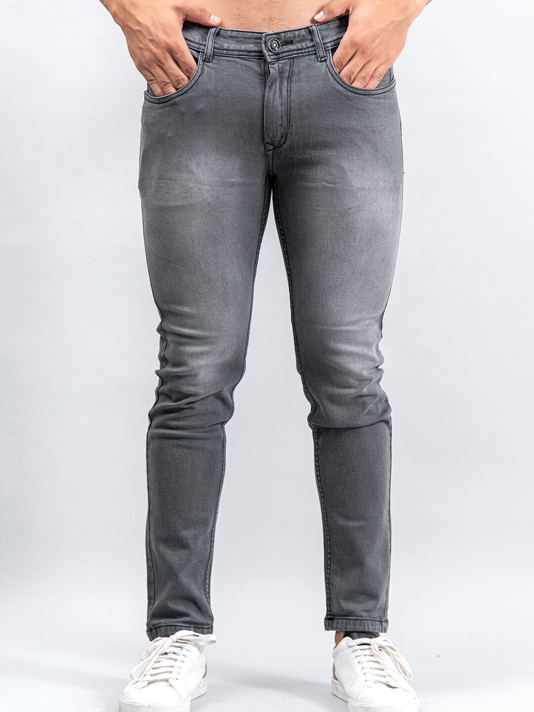 

Tistabene Men Grey Comfort Slim Fit Heavy Fade Stretchable Jeans