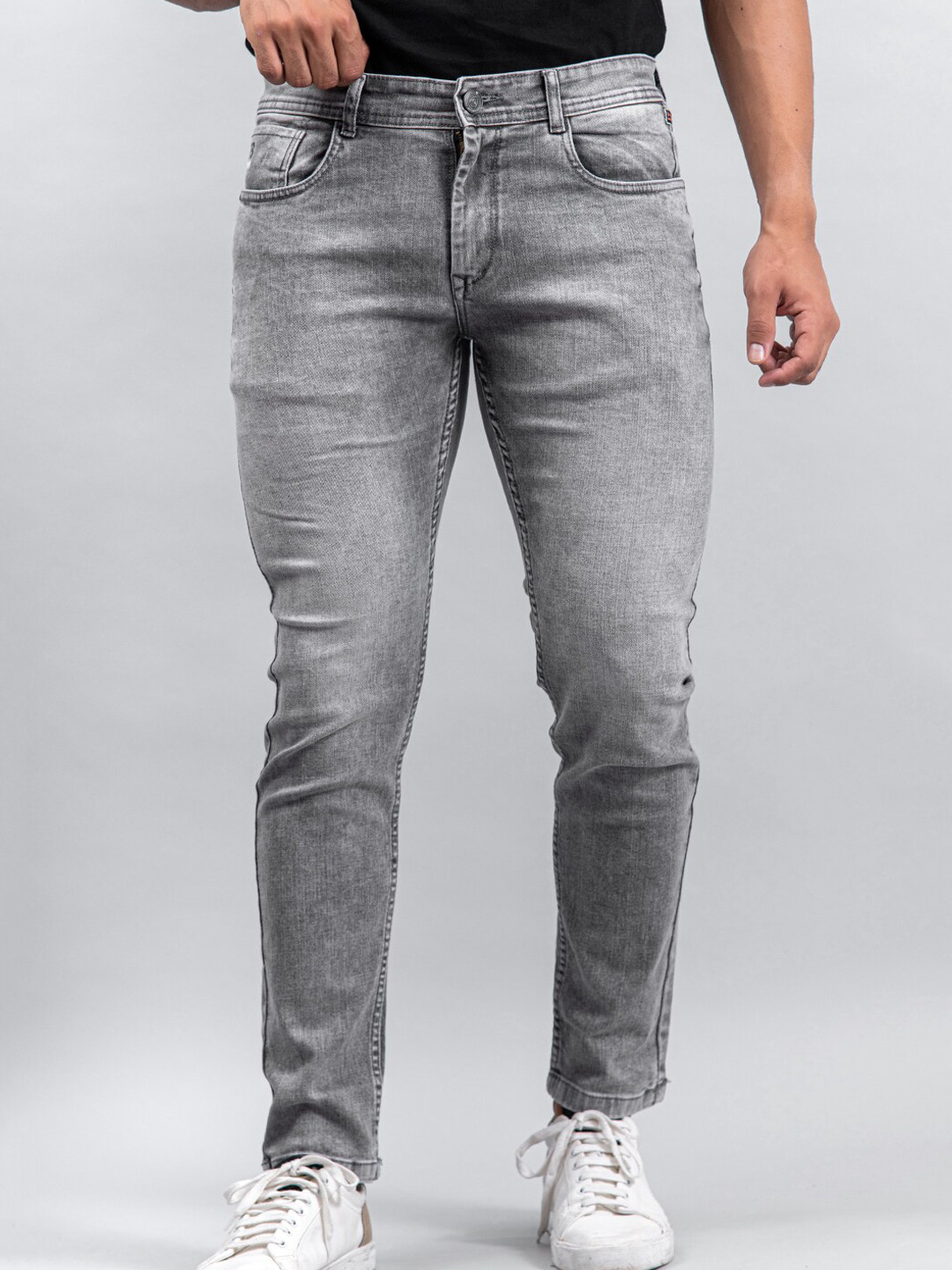 

Tistabene Men Grey Comfort Slim Fit Heavy Fade Stretchable Jeans