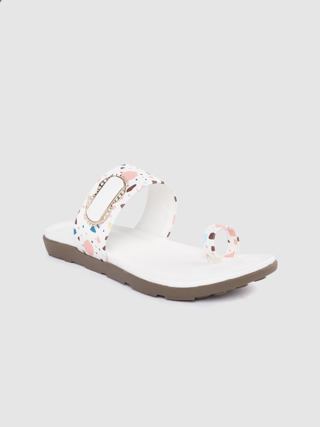 

Funku Fashion Women White Printed One Toe Flats