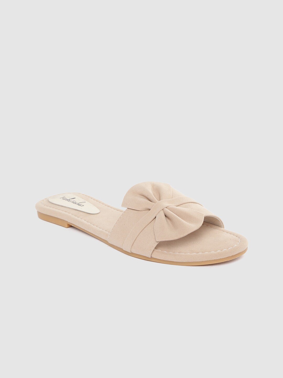 

Funku Fashion Women Beige Open Toe Flats with Bows