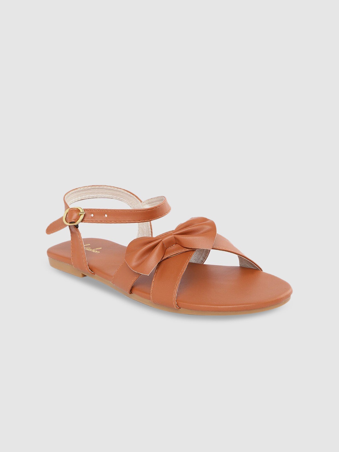 

Funku Fashion Women Tan Open Toe Flats with Bows