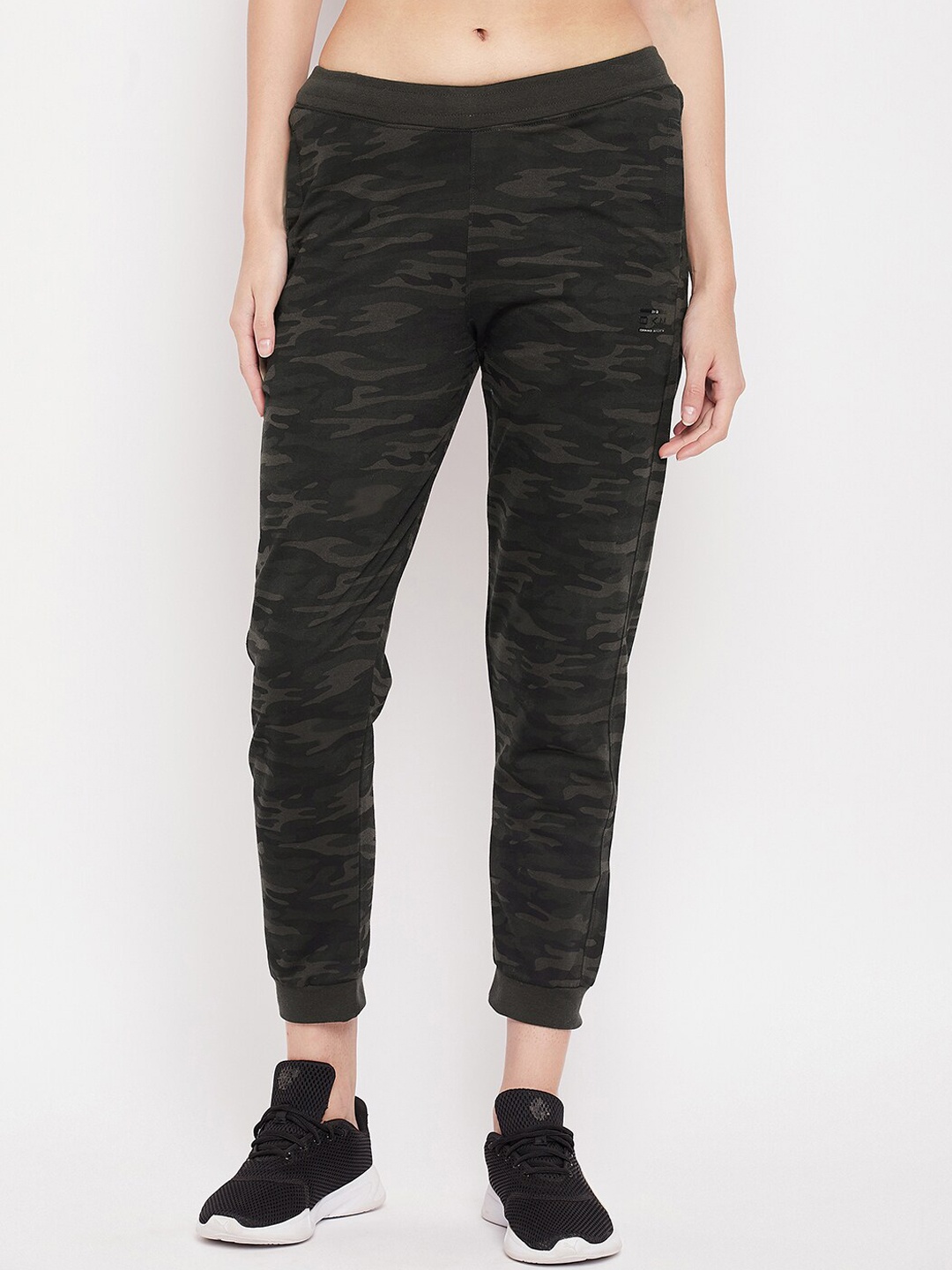 

Okane Women Grey & Green Printed Cotton Joggers