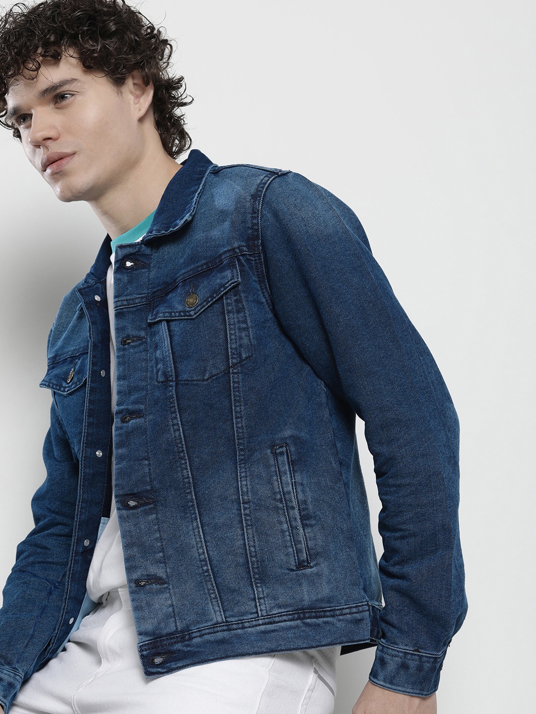 

The Indian Garage Co Men Blue Woven Denim Jacket