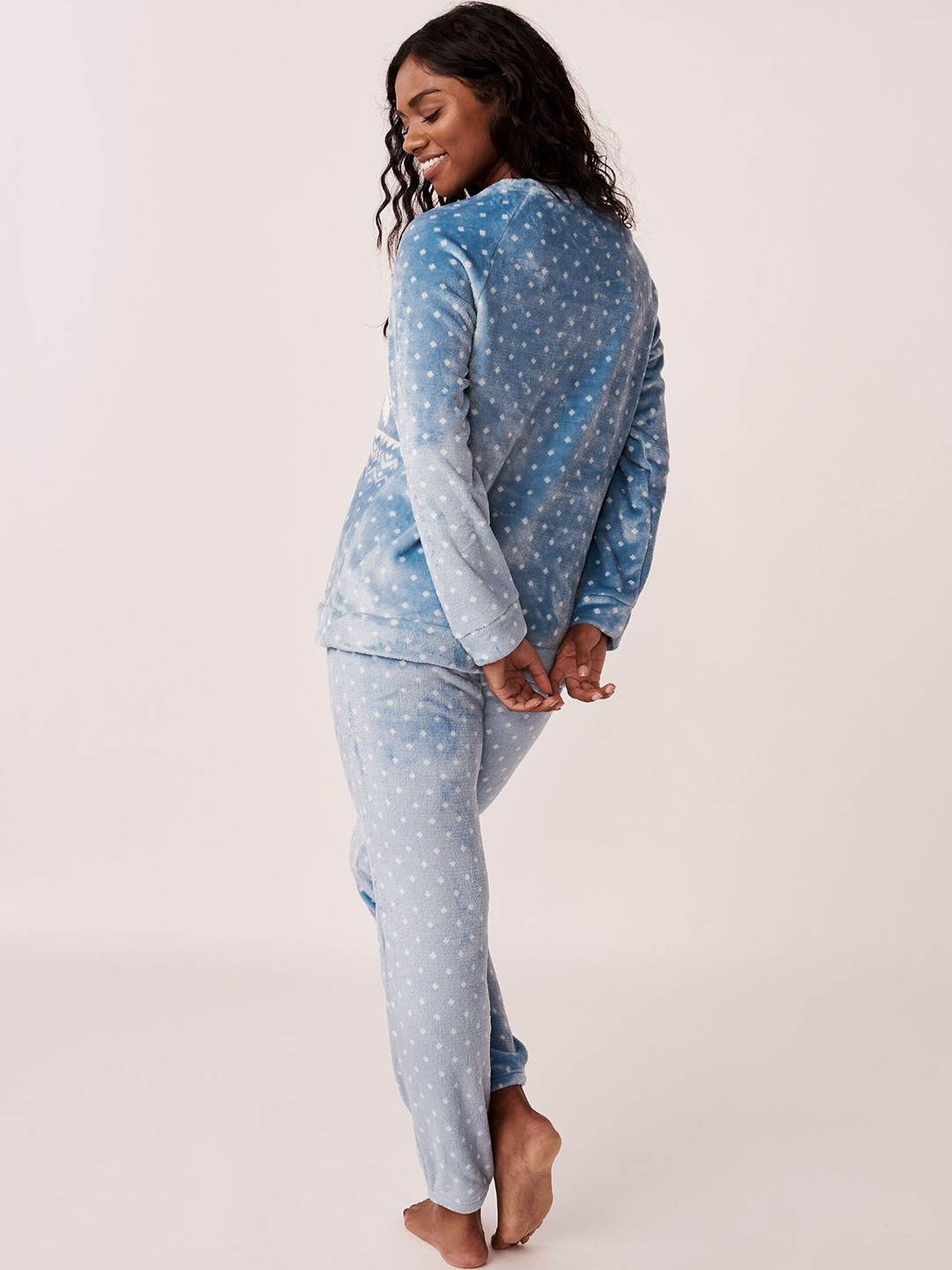 

La Vie en Rose Women Blue & White Printed Night Suit