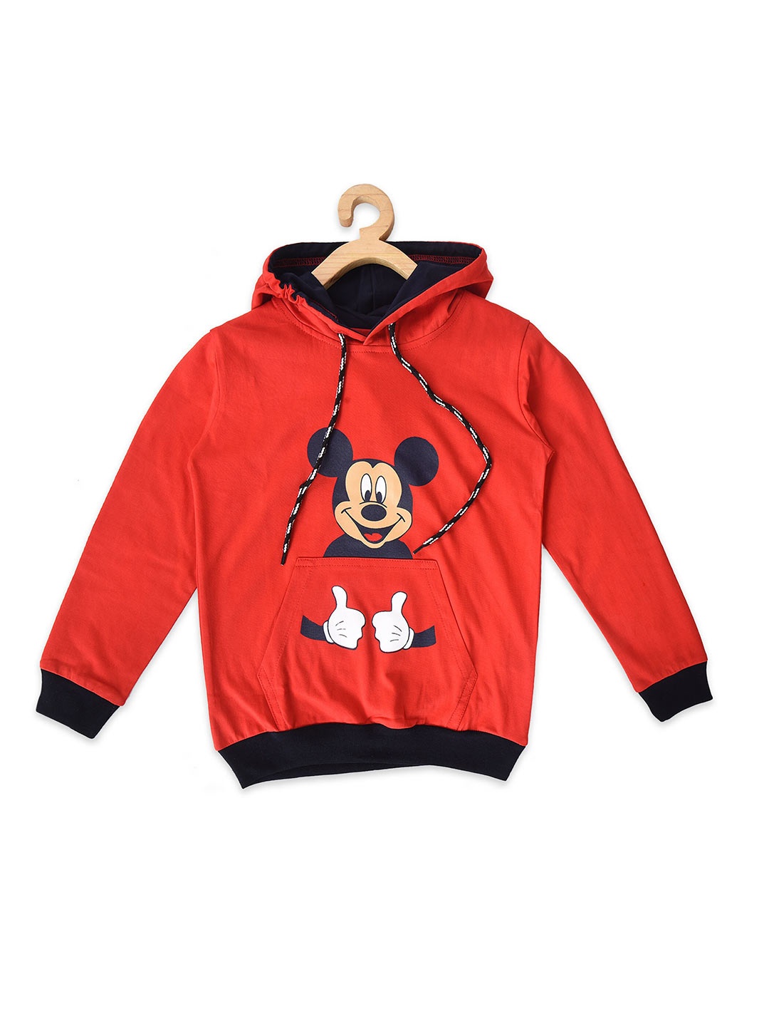 

POMY & JINNY Boys Red Printed Hooded Sweatshirt