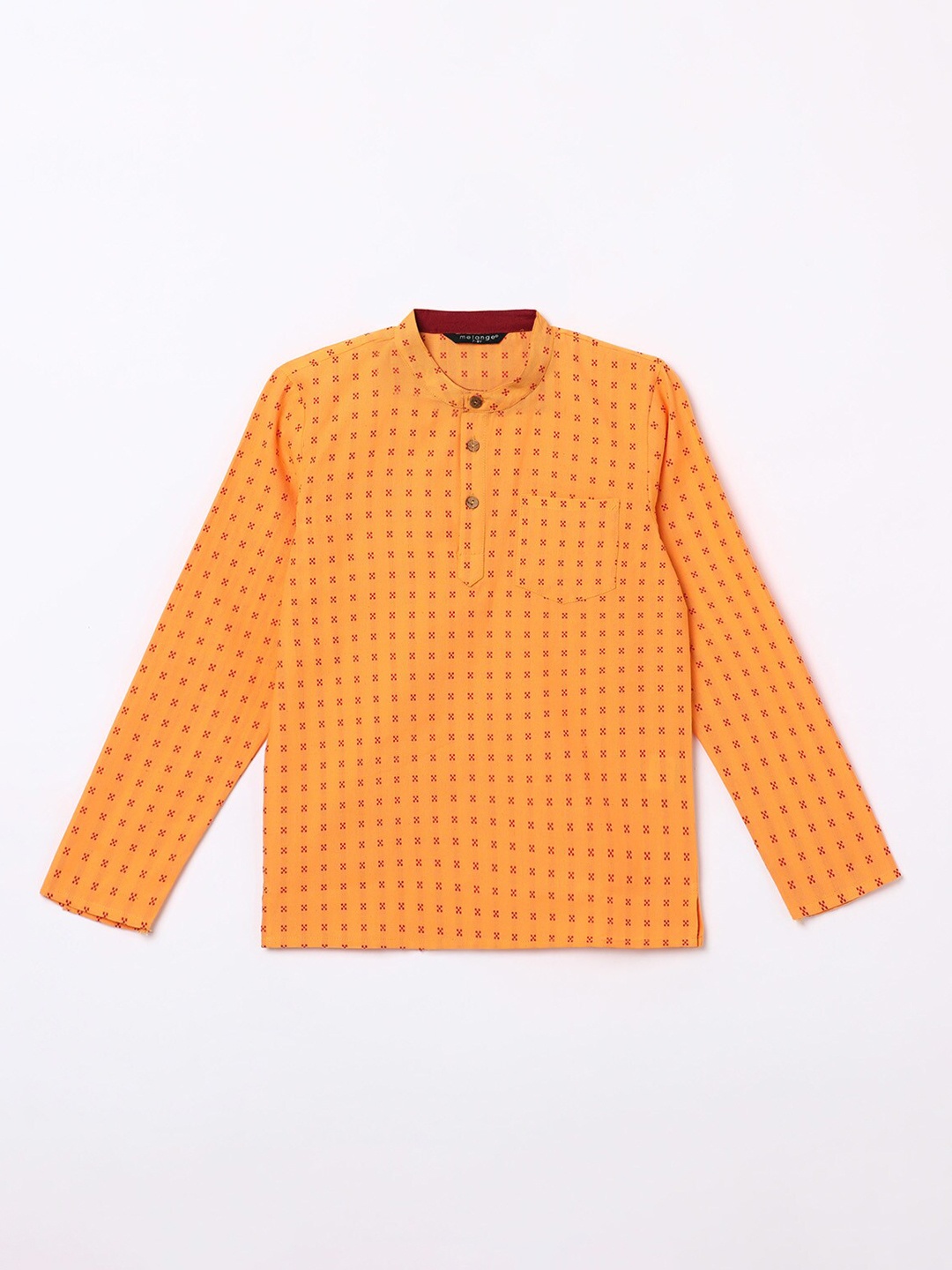 

Melange by Lifestyle Boys Orange Ethnic Motifs Printed Cotton Kurta