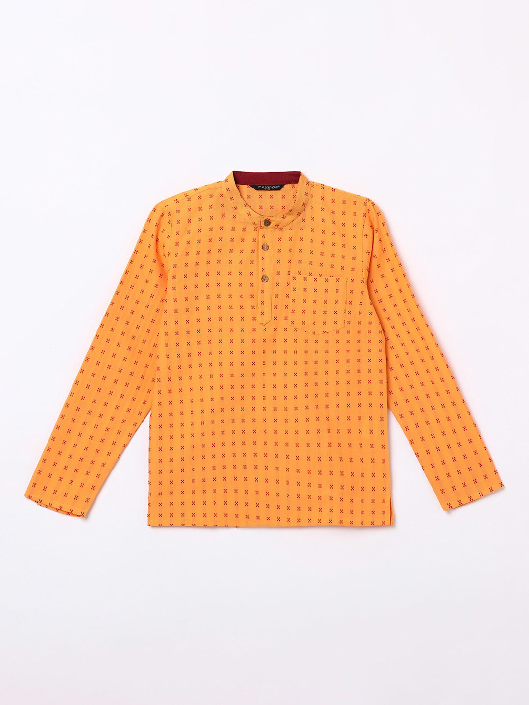 

Melange by Lifestyle Boys Yellow Geometric Kurta