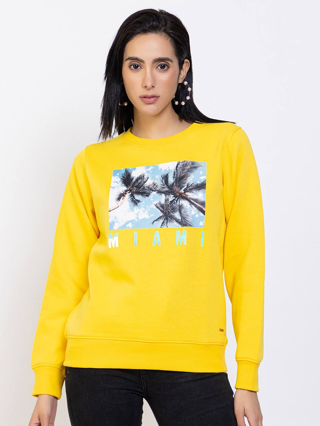 

Species Women Yellow Graphic Printed Sweatshirt