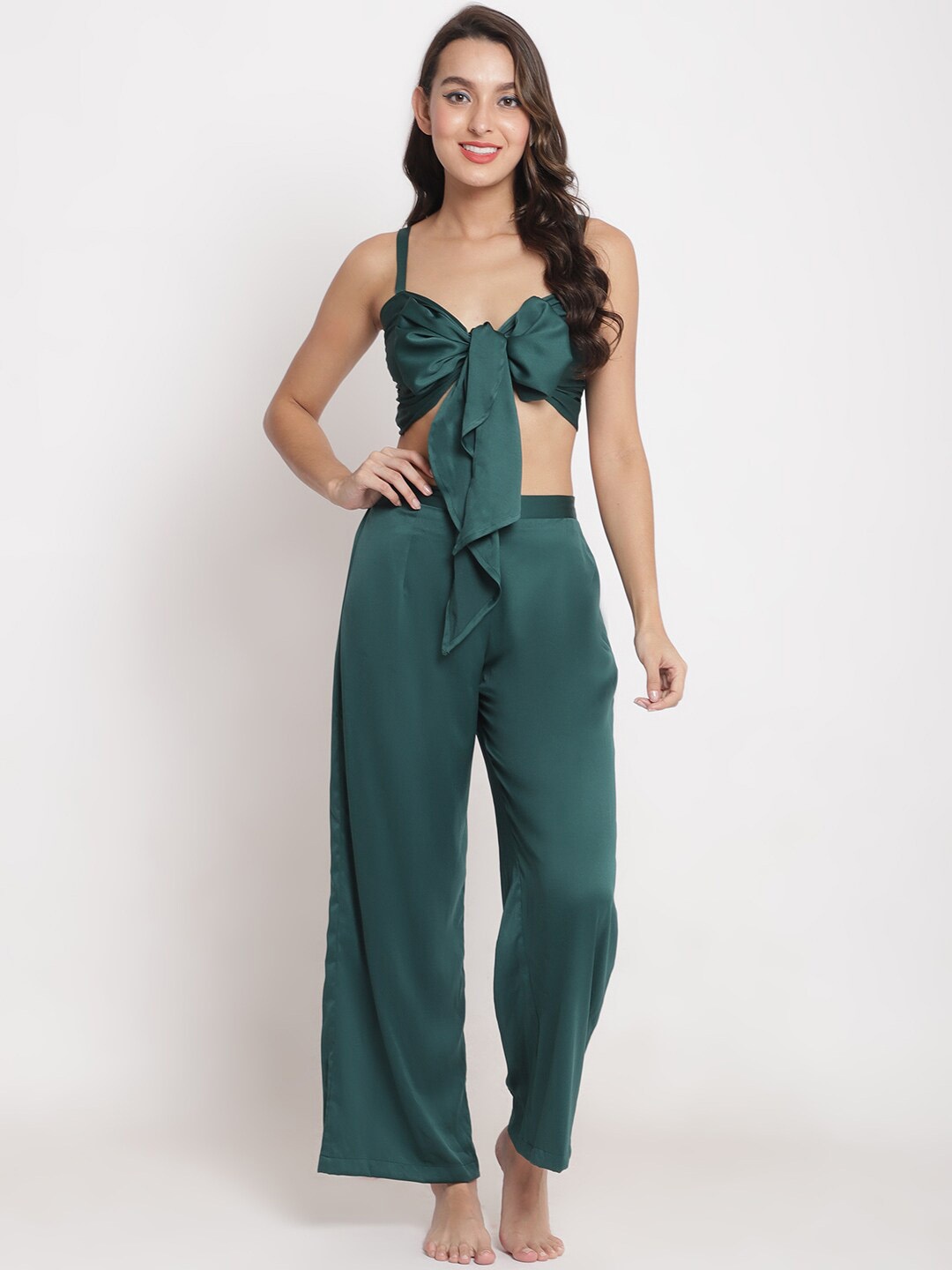 

EROTISSCH Women Green Beachwear Cover Up Set