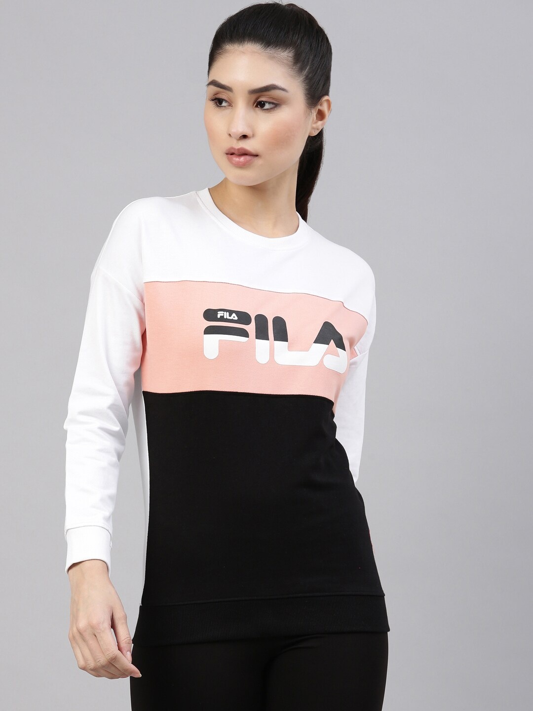 

FILA Women White Typography Printed Organic Cotton T-shirt