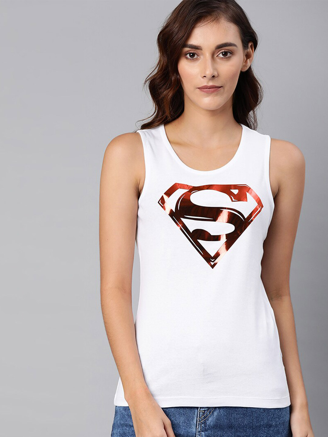 

Kook N Keech Superman Women White Printed Cotton T-shirt
