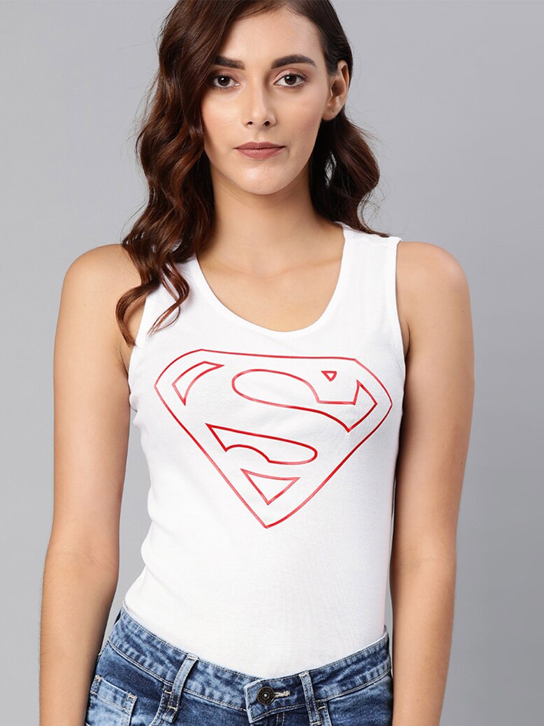 

Kook N Keech Superman Women White Printed Cotton T-shirt