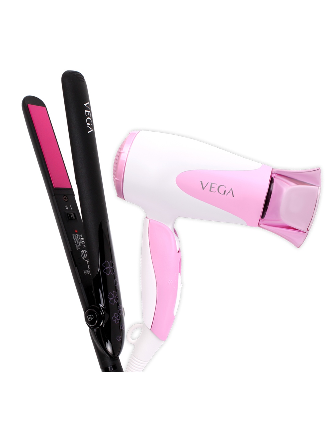 

VEGA Magic Hair Styling Straightener & Dryer Combo VGGP-09 - Pink & Black