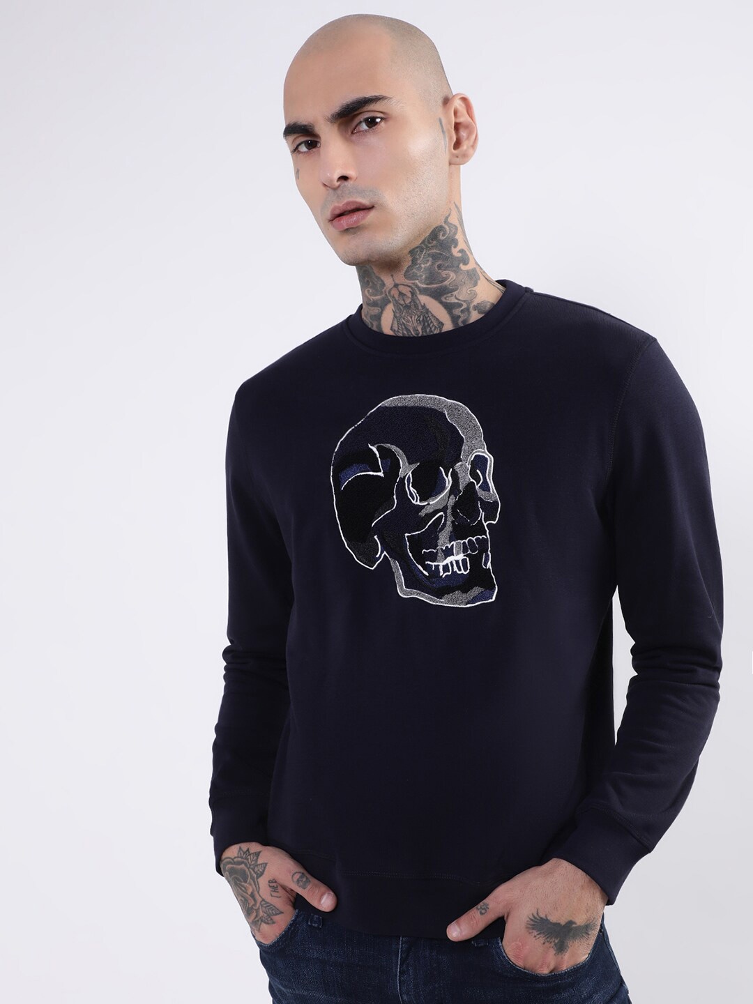 

Antony Morato Men Blue Round Neck Printed Sweatshirt