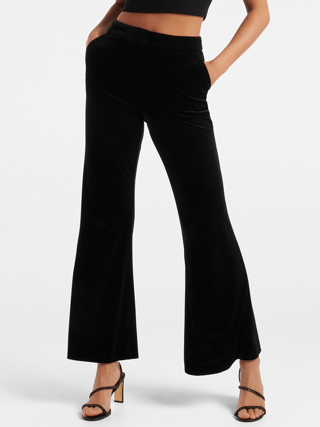 

Forever New Women Black High-Rise Trousers
