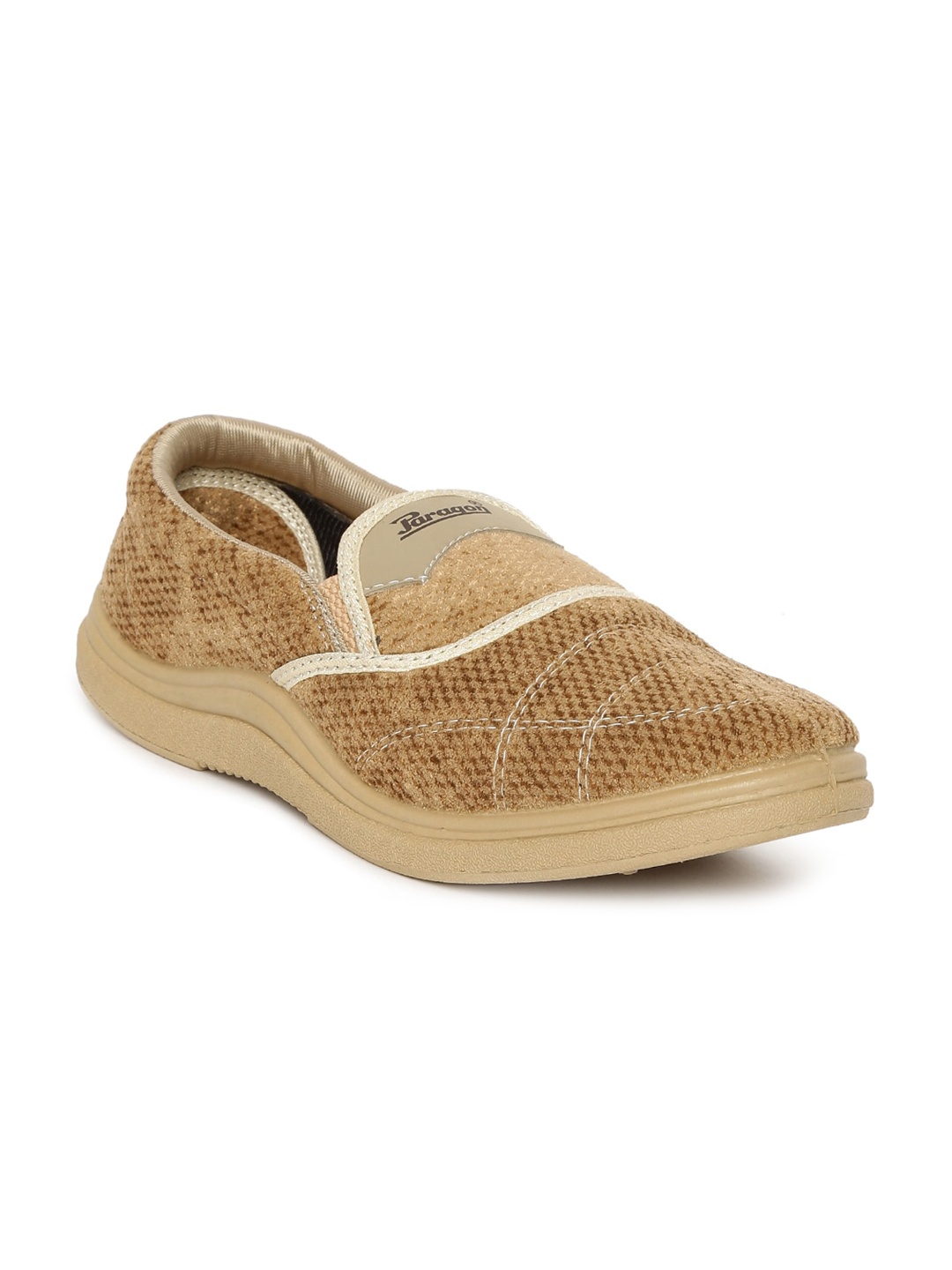 

Paragon Men Beige Woven Design Slip-On Sneakers