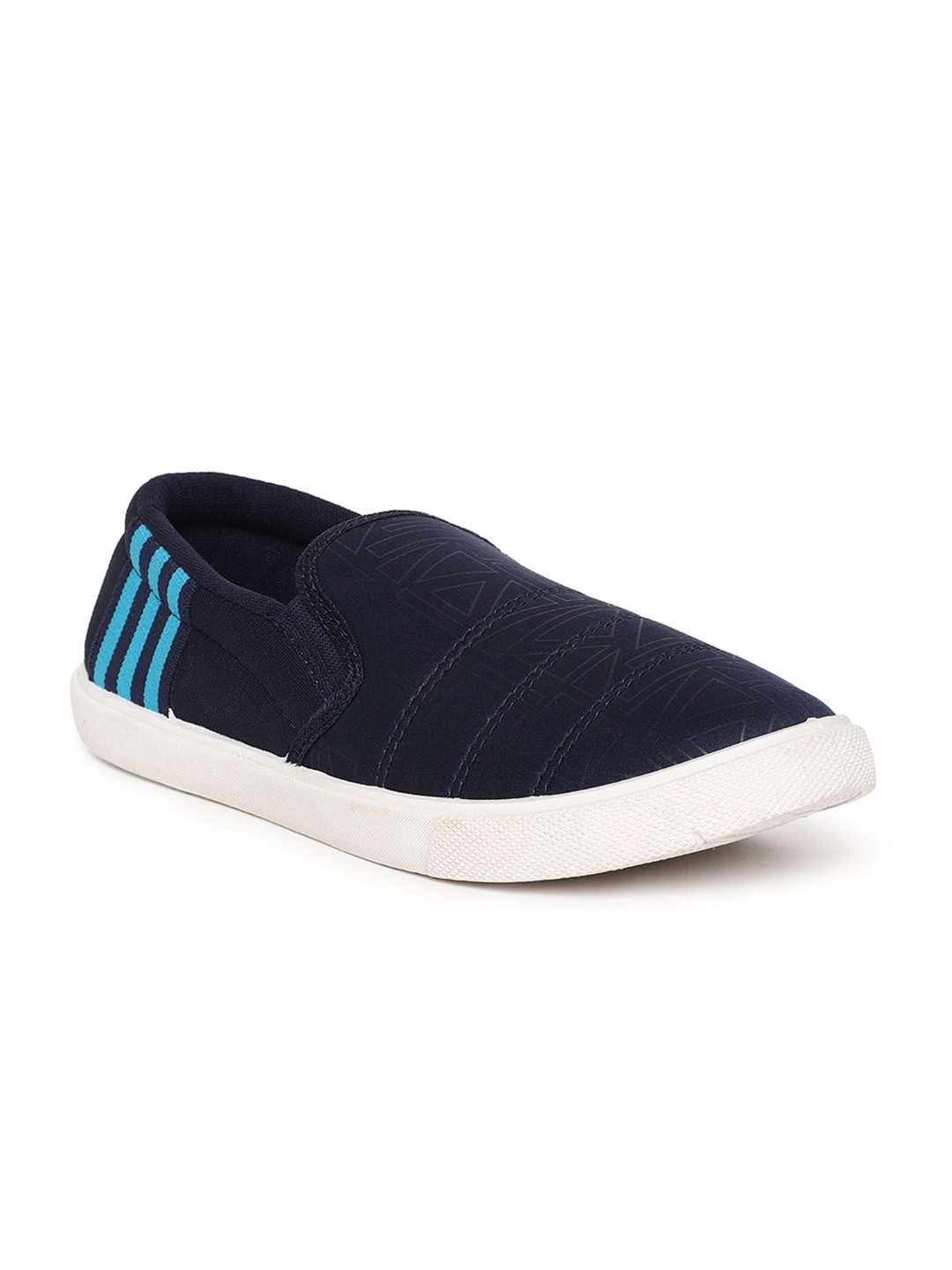 

Paragon Men Navy Blue Woven Design Slip-On Sneakers