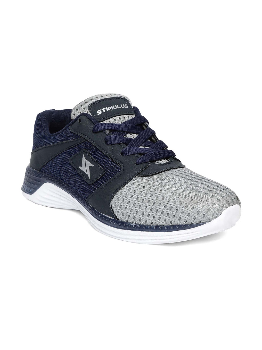 

Paragon Men Grey & Navy Blue Colourblocked Sneakers