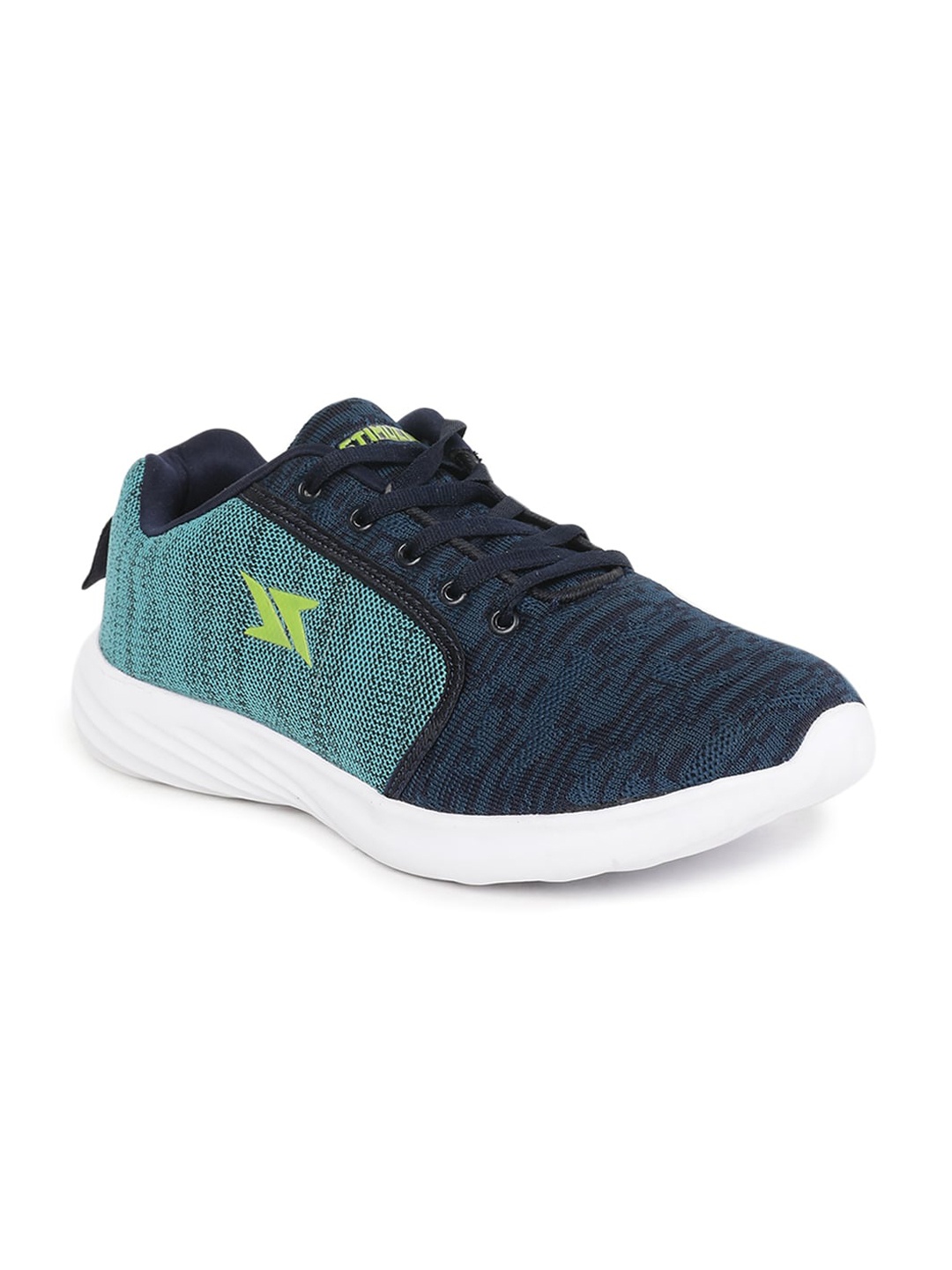 

Paragon Men Navy Blue & Sea Green Woven Design Sneakers